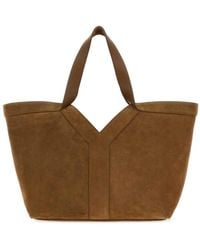 Saint Laurent - Suede Caramel Small Y Tote Bag - Lyst