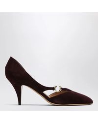 Ferragamo - Pumps With Gancini Detail Dark Barolo - Lyst