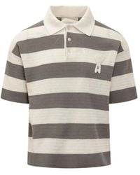 Ami Paris - Ami De Coeur Striped Polo Shirt - Lyst