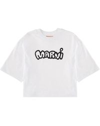 Marni - Logo Crew Neck T-Shirt - Lyst