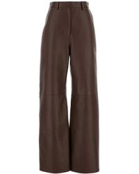 Loewe - Chocolate Nappa Leather Pant - Lyst