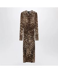 Dolce & Gabbana - Dolce & Gabbana Leopardprint Viscose Jersey Dress - Lyst