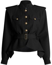 Balmain - Wool Belted Jacket - Lyst