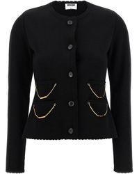 Moschino - Chain Cardigan With Laced Hem - Lyst