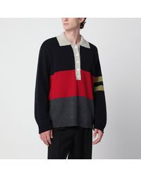 NAMACHEKO - Striped Colour-Block Polo Sweater - Lyst