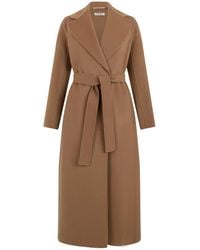 Max Mara - S Max Mara Long Coat With Belt - Lyst