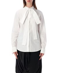 7 For All Mankind - Bow-Tie Neck Button-Up Blouse - Lyst