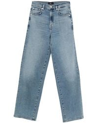 7 For All Mankind - Stovepipe Oceanstone Straight-Leg Jeans - Lyst