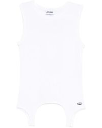 Jean Paul Gaultier - Cotton Ribbed Tank Top With Lingerie Garter - Lyst