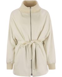 Herno - Silk And Cashmere Jacket With Belt - Lyst