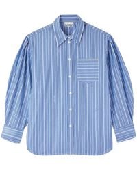Ganni - Striped Organic Cotton Shirt - Lyst