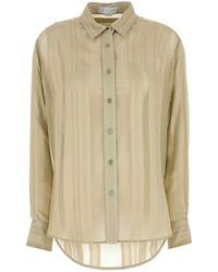 Stella McCartney - Sheer Striped Panelled Shirt - Lyst