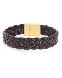 Bottega Veneta - Dark Barolo Intrecciato Leather Bracelet - Lyst