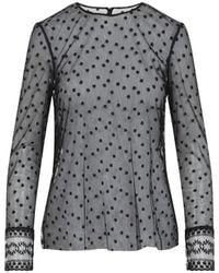 Alberta Ferretti - L/S Pois Tulle Top - Lyst
