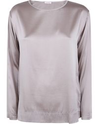 Rossopuro - Long Sleeved Silk Blouse - Lyst