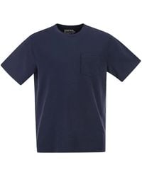 MC2 Saint Barth - Stretch Cotton Piqué T-Shirt With Patch Pocket - Lyst
