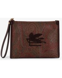 ハンドバッグ ETRO Paisley jacquard fabric clutch bag Etro - Jacquard fabric clutch brown - The Corner