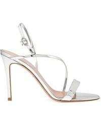 Gianvito Rossi - Metal Mid Heel Sandals - Lyst