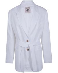 Semicouture - Belted Linen Jacket - Lyst