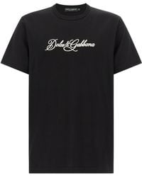 Dolce & Gabbana - Dolce & Gabbana Logo Embroidery T-Shirt - Lyst
