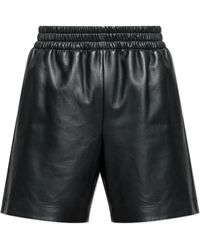 Gucci - Leather Bermuda Shorts With Elasticated Waist - Lyst