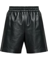 Gucci - Leather Bermuda Shorts With Elasticated Waist - Lyst