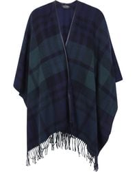 Ralph Lauren - "Ruana" Fringes Poncho - Lyst