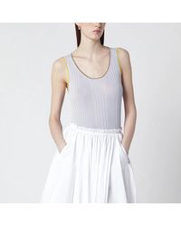 Roberto Collina - Lilac Tank Top With Trim - Lyst