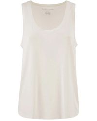 Majestic - Sleeveless Stretch Viscose Top With Wide Neckline - Lyst