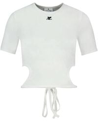 Courreges - Courregès Tshirt Cut Out Con Logo - Lyst