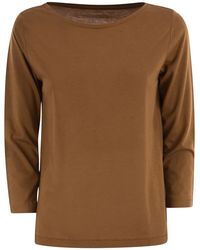 Majestic - T-Shirt With 3/4 Sleeves - Lyst