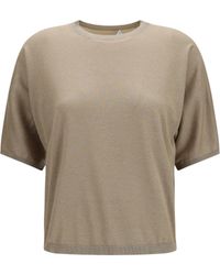 Brunello Cucinelli - Short-Sleeve Cashmere And Silk Sweater - Lyst