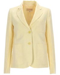 MICHAEL Michael Kors - Michael By Michael Kors Single-Breasted Linen Blazer - Lyst