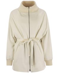 Herno - Silk And Cashmere Jacket With Belt - Lyst