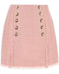 Balmain - Tweed Skirt - Lyst