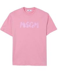 MSGM - T-Shirt With Logo - Lyst