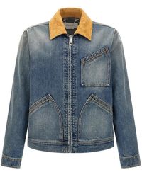 McQueen - Suede Denim Jacket - Lyst