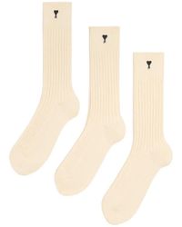 Ami Paris - Three Pack Socks - Lyst