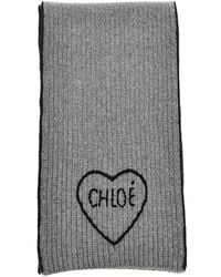 Chloé - Encoeur Wool And Cashmere Scarf - Lyst