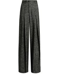 Dolce & Gabbana - Pleated Tweed Trousers - Lyst
