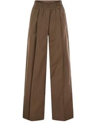 Brunello Cucinelli - Loose Fit Cotton Trousers - Lyst