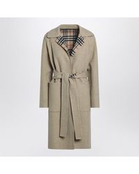 Burberry - Sand Reversible Wool Coat - Lyst