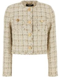 Versace - Informal Jacket Cotton Mix Fancy Tweed - Lyst