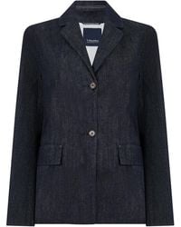 Max Mara - S Max Mara Cotton Denim Blazer - Lyst