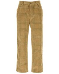 Burberry - Embroidered Corduroy Pant - Lyst