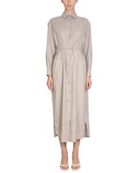 Aspesi - Wool Blend Shirt Dress - Lyst