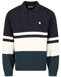 Carhartt - Striped Viscose-Blend Long-Sleeve Polo Shirt - Lyst