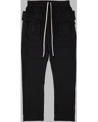 Rick Owens - Relaxed Fit Cropped Cargo Pants With Contrast Drawstring - Lyst