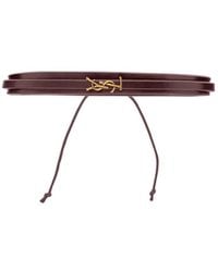 Saint Laurent - Leather Bracelet Cassandre - Lyst