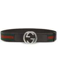 Gucci - Reversible Moon Canvas Calf Leather Belt - Lyst